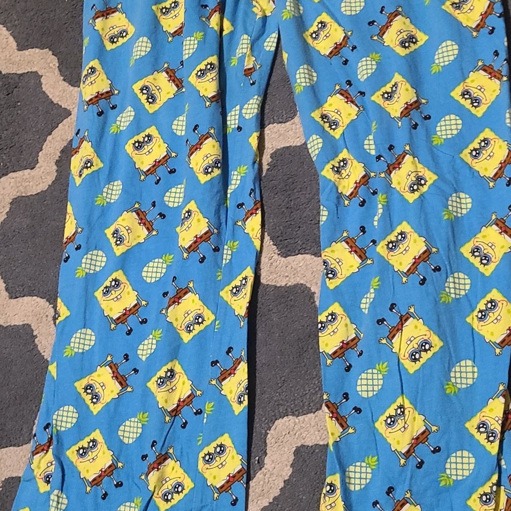 2011 Nickelodeon SpongeBob Pineapple Cotton Blue Pajamas Pants Size Medium